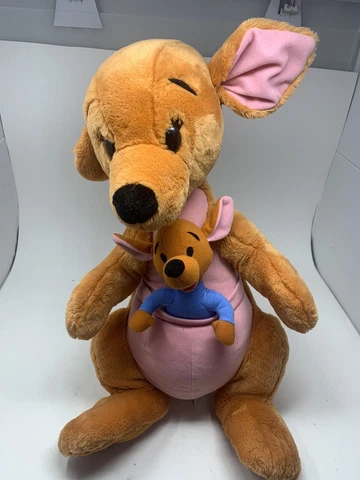 Disney Pooh Jumbo Kanga and Roo 21" Large Plush Stuffed Kangaroo Toy Mattel Rare Cover