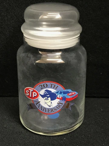 Richard Petty #43 STP 20th Anniversary Glass Candy Jar Cover