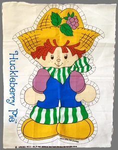 Vtg 1980 Strawberry Shortcake HUCKLEBERRY PIE Fabric Panel Doll Pillow Cut & Sew - Picture 1 of 7