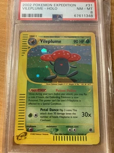 PSA 8 Vileplume Holo Expedition 2002 Pokemon - Imagen 1 de 2