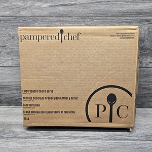 Pampered Chef Large Square Cool and Serve #2614 Party Tray USA Made New - Picture 1 of 8