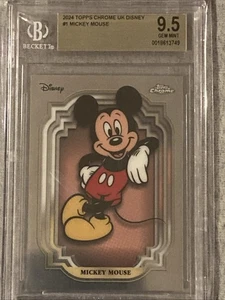 MICKEY MOUSE # 1 TOPPS  CHROME UK DISNEY 2024  JUST BACK FROM GRADING - Picture 1 of 3