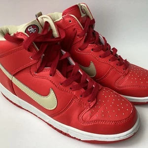 RARE NFL San Francisco 49ers Nike Air Force Ones High Tops Size 8.5 - Picture 1 of 18
