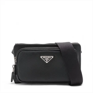 Mochila bandolera de cuero Prada Saffiano negra 2VH156 - Imagen 1 de 9