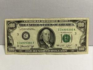 Series 1974 US One Hundred Dollar Bill $100 ~ Philadelphia ~ C 14905392 A - Picture 1 of 5