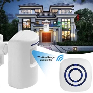 Drahtloser PIR-Bewegungsmelder Alarm Plug-in Detektor Türgong für Haus Garage - Bild 1 von 12