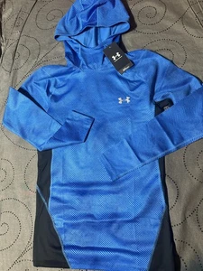 UNDER ARMOUR INFRARROJO AZUL NEGRO COMPRESIÓN CAPA BASE SUDADERA CON CAPUCHA TALLA L HOMBRE $80 - Imagen 1 de 4