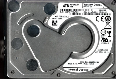 WD40NDZW-11MR8S1 S/N: WX51D WESTERN DIGITAL 4TB THAILAND OCT 2019 - Image 1 of 2