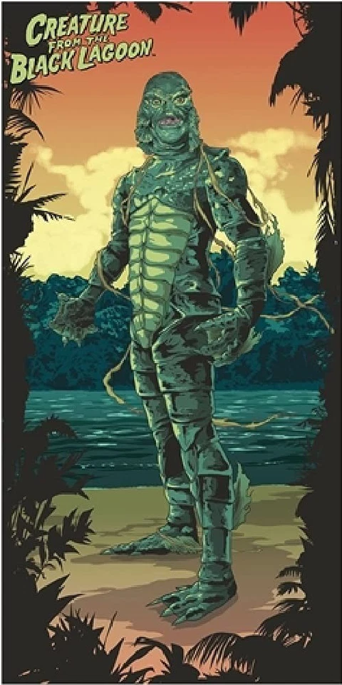 Creature From The Black Lagoon Beach Bath Towel Horror Movie Themed Cotton - Image 1 of 1