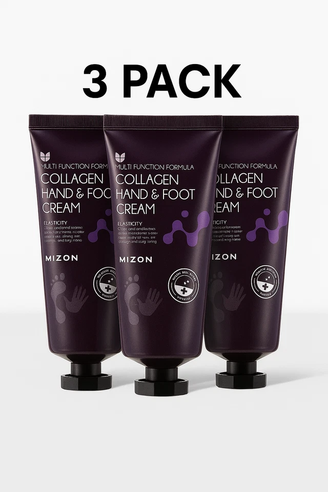 Pack de 3 cremas de manos y pies con colágeno MIZON 100 ml | Cuidado de la piel coreano Foto 1 de 1