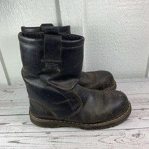 Dr Marten Boots Mens 12 Industrial Steel Toe Safety Brown Pull On Work Leather - Picture 1 of 9