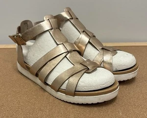 JellyPop Rose Gold Strappy Gladiator Sandals Faux Leather Comfort SZ 8M - Picture 1 of 14