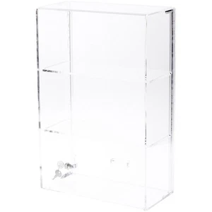 Estuche de bloqueo de acrílico Plymor con respaldo deslizante, 2 estantes, 15,75" x 10,25" x 5" - Imagen 1 de 1