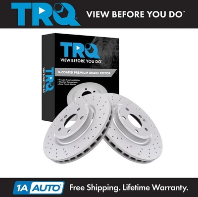 Juego de rotores de freno delanteros TRQ para Mercedes-Benz CLA250 2014-2019 2015-2020 GLA250 Foto 1 de 4