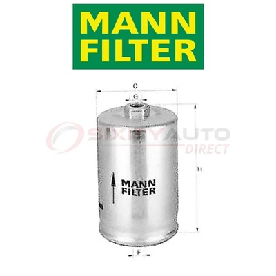 MANN FILTER Fuel Filter for 1990-1994 Audi V8 Quattro 3.6L 4.2L V8 - Gas xk Foto 1 de 4