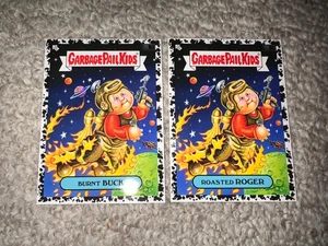 Garbage Pail Kids Intergoolactic BLACK 6a Burnt Buck & 6b Roasted Roger Topps - Picture 1 of 2