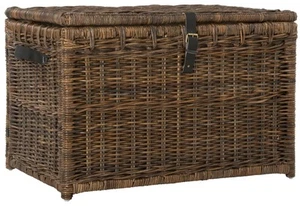 happimess HPM9004 Michael 36"W Wicker Collapsible Storage Trunk - Brown - Picture 1 of 12