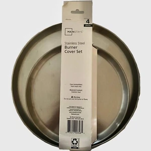 Mainstays 4pc Round Stainless Steel Burner Covers Stovetop ~ 2 large ~ 2 small - Picture 1 of 2
