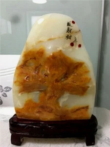 2850g Natural polishing Afghanistan jade Specimen  Decoration +stand  317 - Foto 1 di 9
