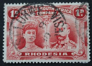 Rhodesia Doppia Testa Un Penny con Francobollo SELUKWE Giorno del Mese (SC) - Foto 1 di 1