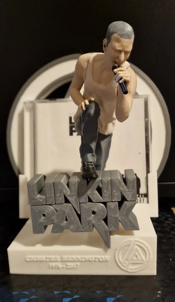 Linkin Park Chester Bennington Rock band Figurine Statuette 200mm with CD holder - Image 1 of 4