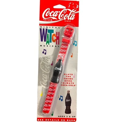 Vintage Anos 80 Colecionável Coca-Cola Relógio Musical Digital Novo no Pacote Coca-Cola - Imagem 1 de 4