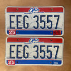 Paire de plaques d'immatriculation 2010 Ohio # EEG 3557 comté de Franklin