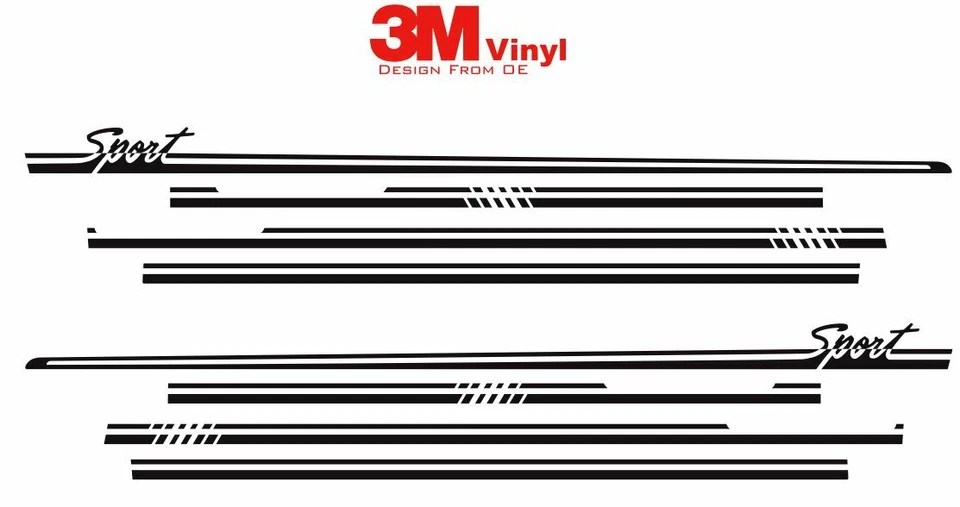 SPORT STRIPE Fits: 1991-93 JEEP CHEROKEE XJ -  DECAL - 4 DOOR 3M Film - Image 1 of 4