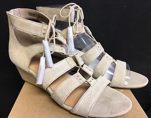 UGG Yasmin Snake Caged Lace Up Wedge 1015067 Horchata Women's Shoes Sandals - Picture 1 of 12