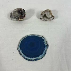 Lote de 3 Piedras de Ágata Rebanada Geodas Cristales - Imagen 1 de 8