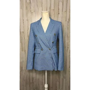 Blazer doppiopetto Autres Filles donna XS blu check casual formale - Foto 1 di 5