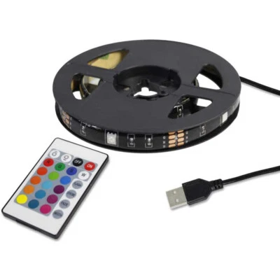 Striscia led per tv lcd 2 3 e 5 metri luce rgb usb strip televisore telecomando - Immagine 1 di 4