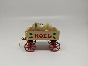 Avon Teddy Bear Ornament Collection Teddies In Wagon - Picture 1 of 8