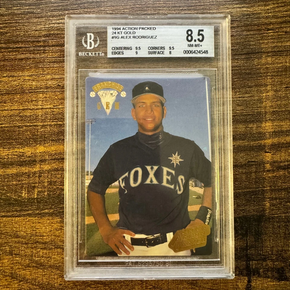 1994 Action Packed Alex Rodriguez Franchise Gems 24KT Gold #1G BGS 8.5 NM-MT+ - Image 1 of 1