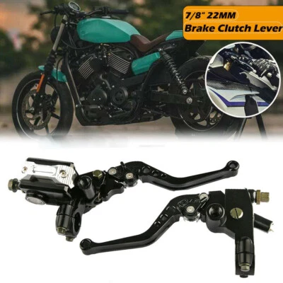 7/8" Motorcycle Brake Clutch Levers Master Cylinder Reservoir For Dirt Universal - Image 1 of 4