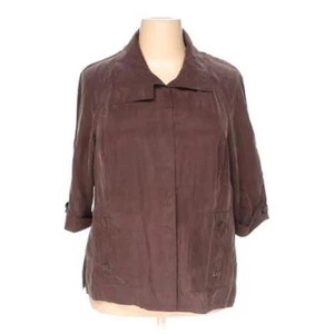 CAMICETTA NUOVA BOYS 3 M L XL MARRONE SETA METALLO DETTAGLIO ROTONDO 44" BUSTO SAFARI 3/4 SL - Foto 1 di 5