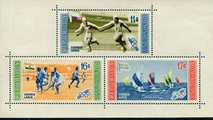 JUEGOS OLÍMPICOS DOMINICA 1956 M/S CAMBIO DE COLOR PRINCIPAL DE 11c RELÉ MNH - Imagen 1 de 1