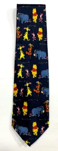 Vintage Necktie Disney Winnie The Pooh Tigger Eeyore Piglet Rabbit Polyester Tie - Picture 1 of 6