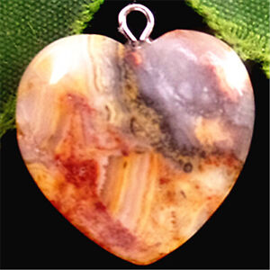 A25221 20x6mm Beautiful crazy lace agate heart pendant bead