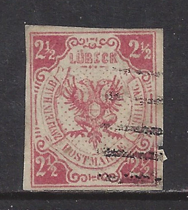 Germany States  1859 LÜBECK  2½ Schilling issue used, $ 1,405.00 - Image 1 of 1