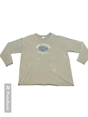 Nike Athletics Swoosh Vintage Y2K 2000 Etiqueta Plateada Adulto XXL Verde Manga Larga Foto 1 de 4