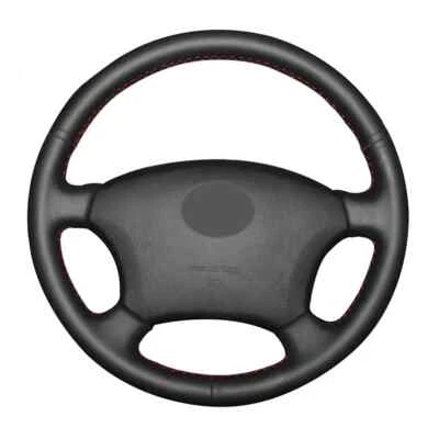 Hand-stitched Black Leather Steering Wheel Cover for Toyota Land Cruiser Prado - Image 1 of 4