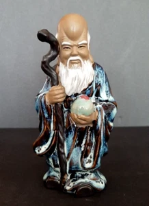 Chinese Ceramic Figure  Immortal Shou Lao  God of Longevity 7" - Picture 1 of 11
