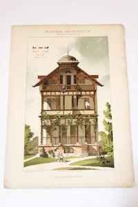 Antique Architecture Print “Villa in Lichtenthal (Baden)” 19th c. Lithograph - Picture 1 of 9