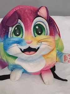 Rucksack Freunde Katze Regenbogenfarben gefärbt Reißverschluss verstellbar 13x11" weich GUC LESEN - Bild 1 von 11