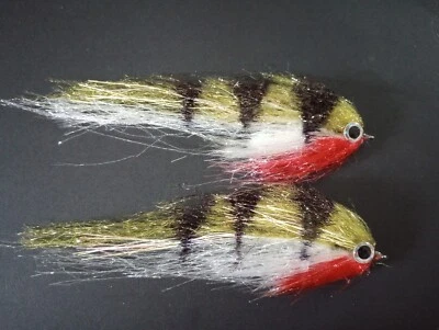 2- 7" Weedless Flies Pike Bass Muskie Flies Stripers Walleye Flies  - Image 1 of 3