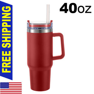 40oz Insulated Stainless Steel Tumbler with Lid handle straw, Vacuum mug