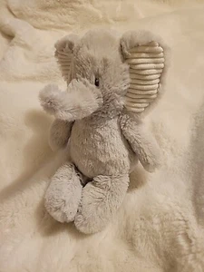 Carters Gray Elephant Plush Soft Stuffed Animal Lovey Baby Toy White Ribbed Ears - Picture 1 of 8