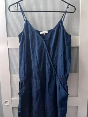 Mono Parker Cuello Redondo Cordón Dobladillo Talla S 100% Azul Seda Foto 1 de 2