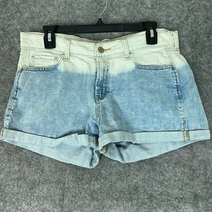 Old Navy Womens Shorts 6 Blue White Jean Denim 2" Boyfriend Cuffed Casual Light - Picture 1 of 8